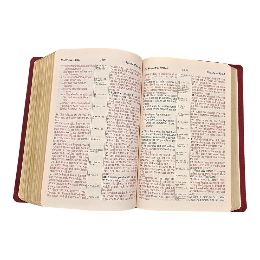 Holy Bible NKJV Giant Print Center-Column Reference Bible Red Faux Leather 1982 - Picture 14 of 16